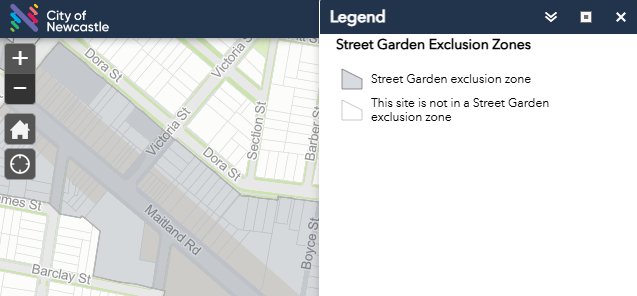Street garden exclusion map