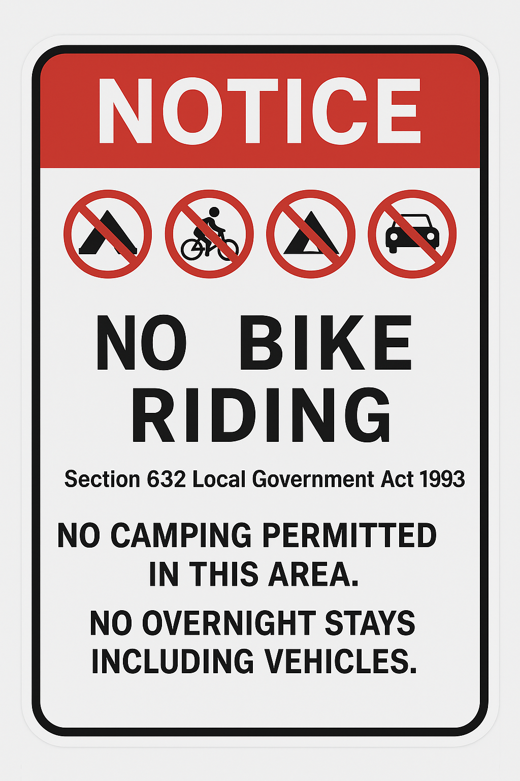 Enforcement of a Section 632 sign